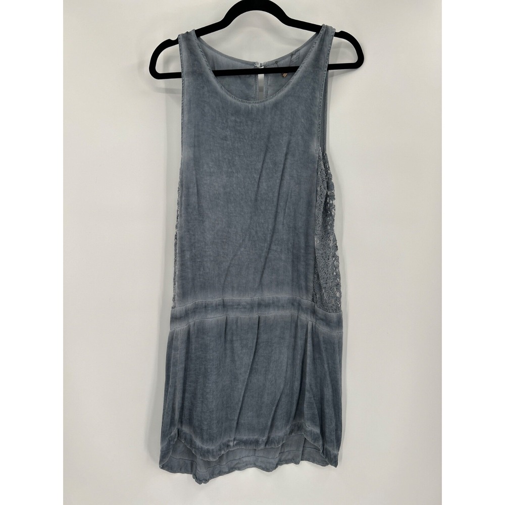 Young Fabulous & Broke (YFB) Sz M Gray Dress Lace Side Panels Sleeveless Beachy